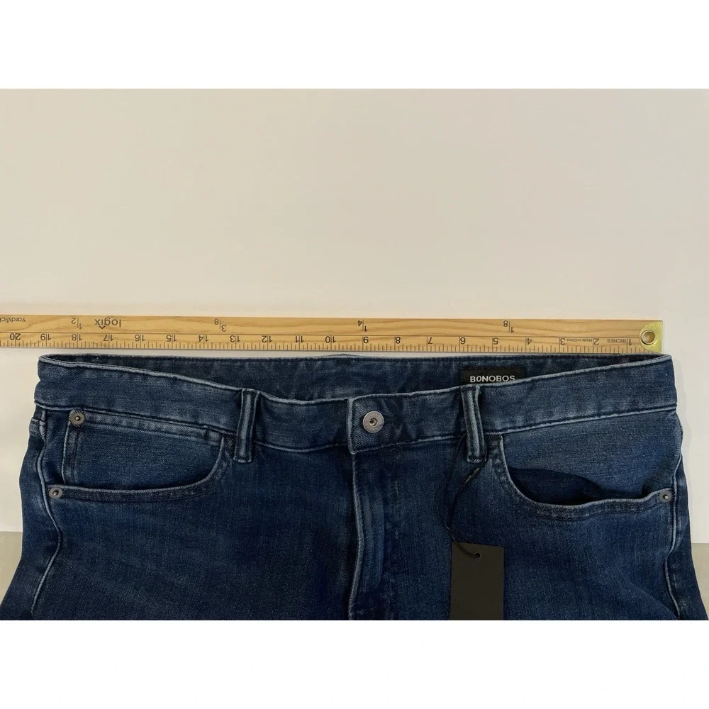 NEW‎ Bonobos Slim Taper Jeans Mens 38x32 Blue Stretch Denim Pants Dark Wash